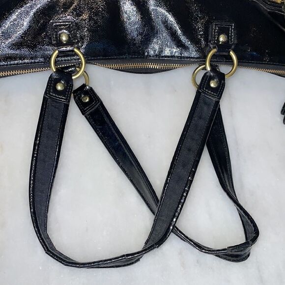 Coach Daisy Poppy Signature XL Patent Leather Tote Shoulder Bag - Picture 12 of 17
